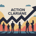 Action Clariane graphique financiers hausse silhouettes