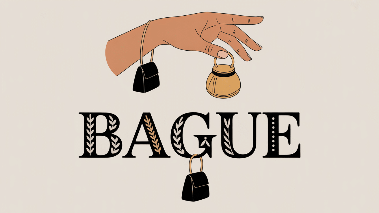 Main stylisée avec bagues, signification par doigt