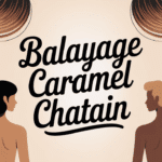 Cheveux châtain reflets caramel stylisés, ambiance chaleureuse