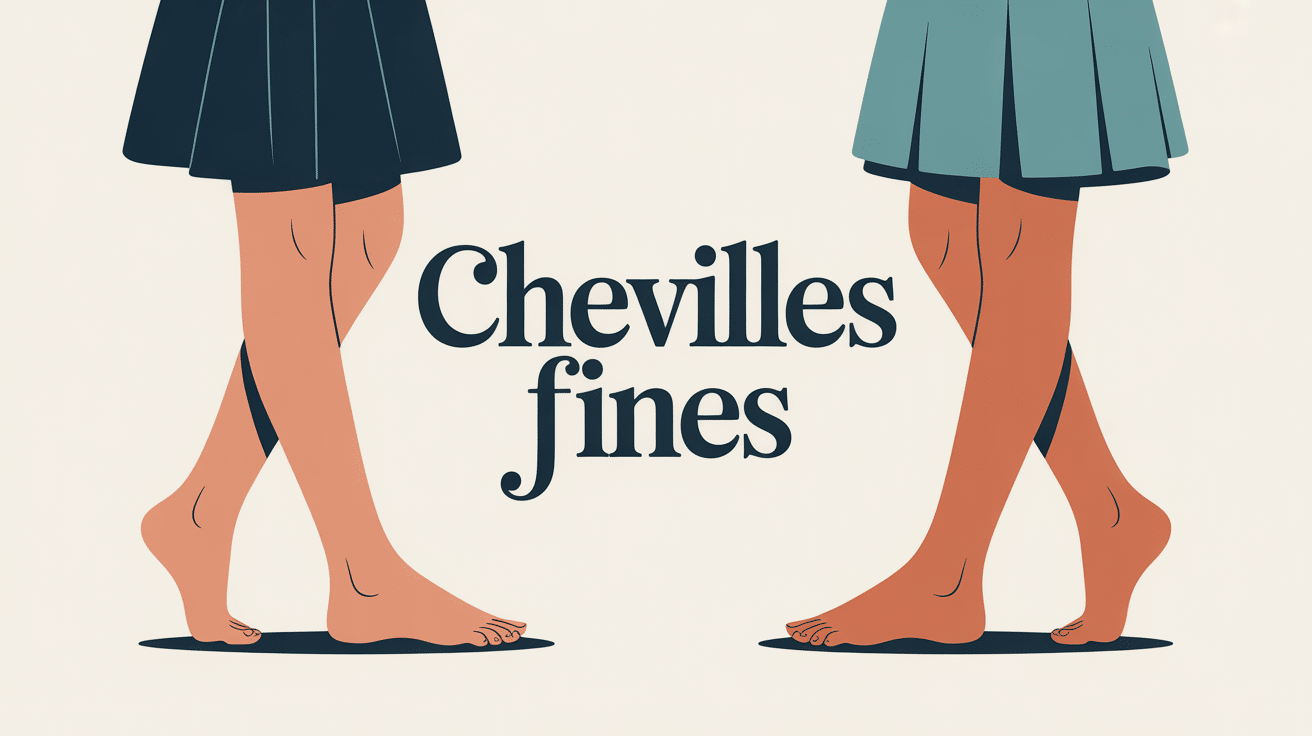 Chevilles fines croisées sur fond épuré bien-être