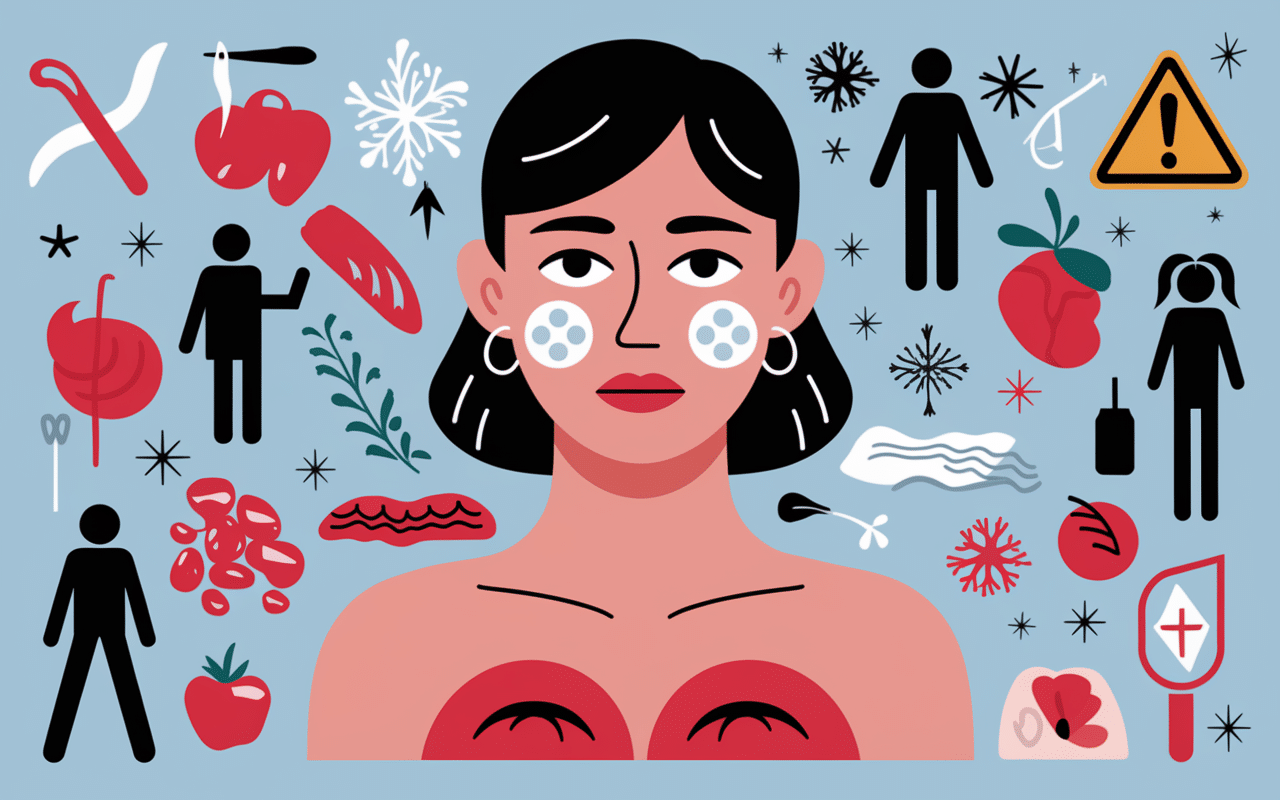 Effets secondaires cryolipolyse rougeurs icones alerte