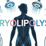 Image silhouette corps et appareils cryolipolyse clinique