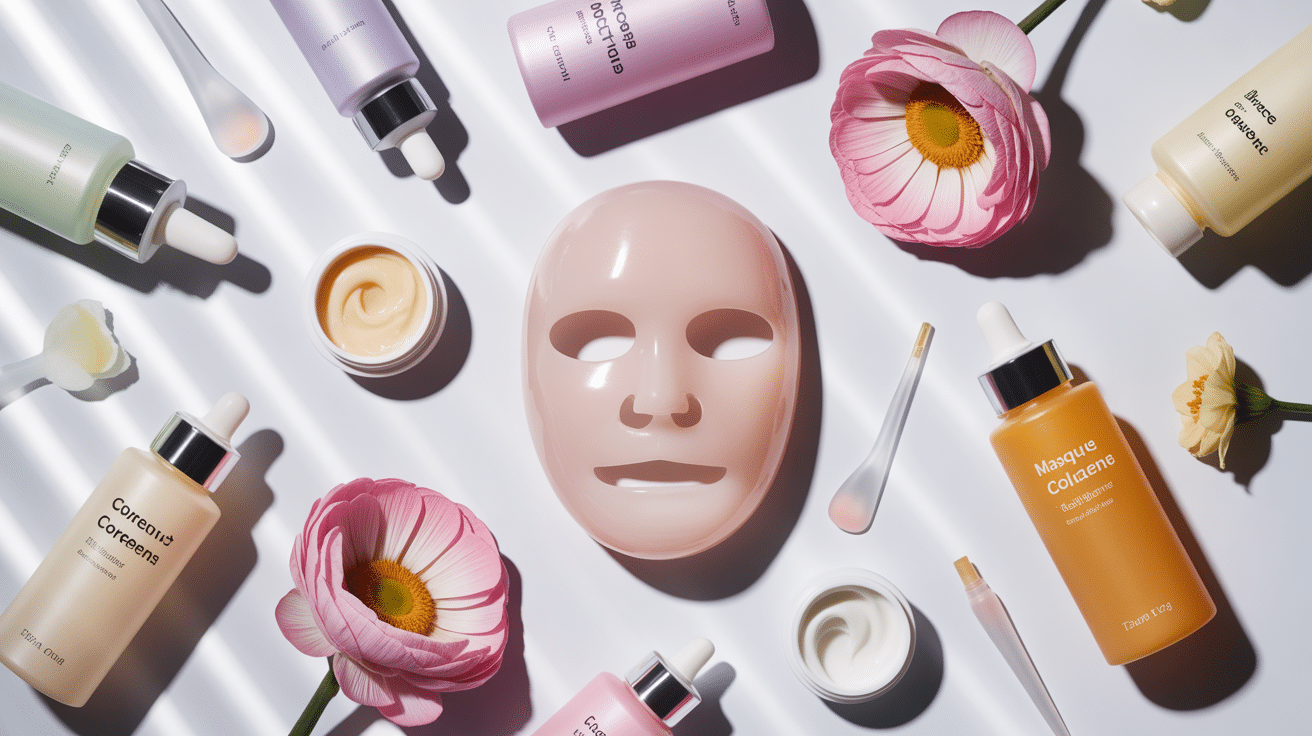 masques coreens au collagene pour visage eclat et fermete