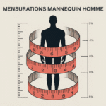 silhouette masculine et rubans mesures mensurations mannequin homme