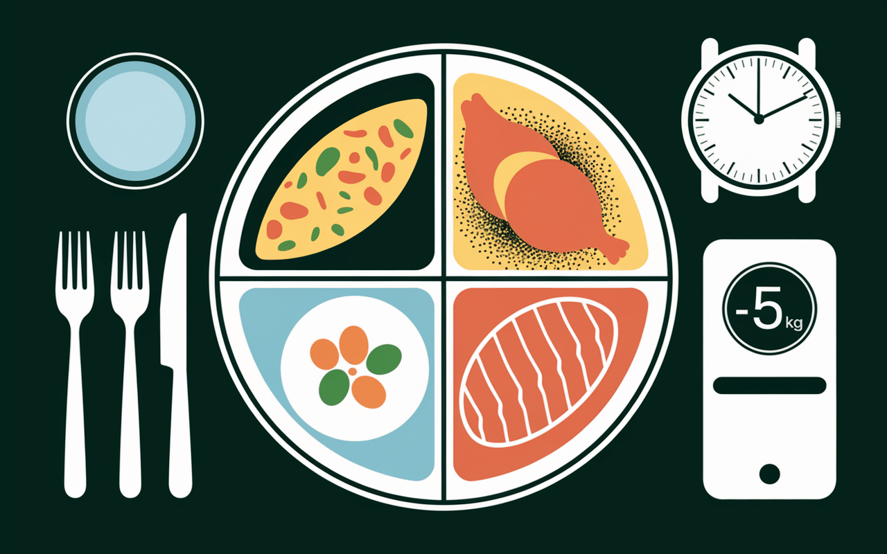 plateau repas menu perte de poids 5 kg aliments sains