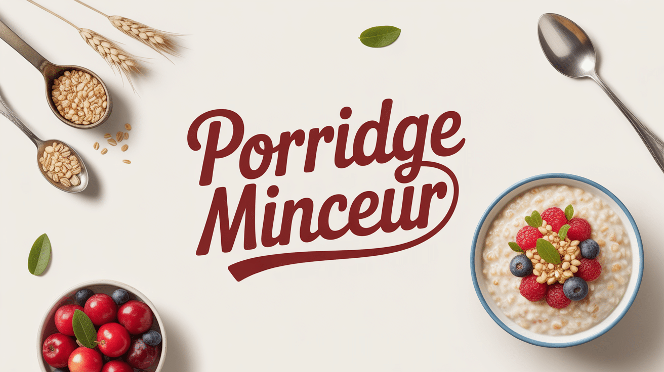 Bol de porridge minceur avec fruits rouges et lait végétal