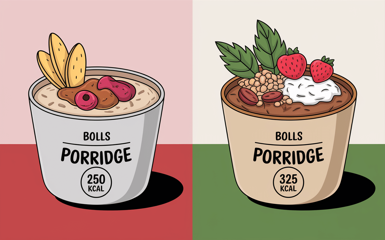 Deux bols porridge minceur base et variantes toppings