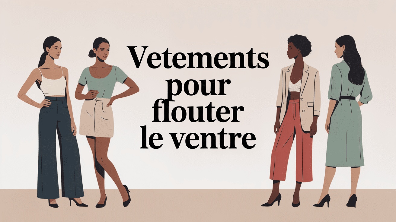 Silhouettes feminines devant dressing avec vetements pour flouter le ventre
