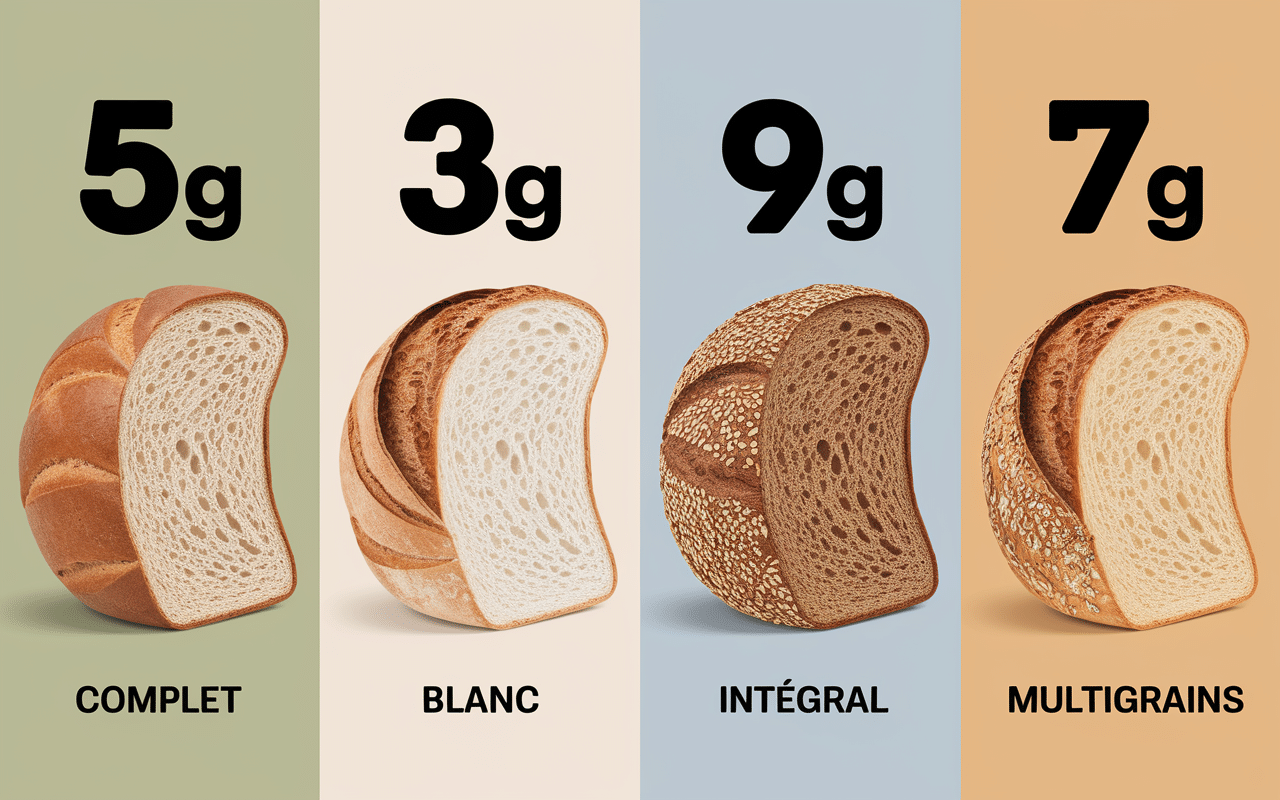 calories pain complet pain comparatif fibres