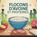 Bol de flocons d avoine avec famille livres et titre proteines