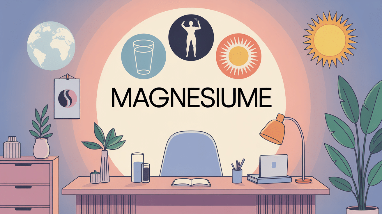 Illustration bureau sante symboles magnesium