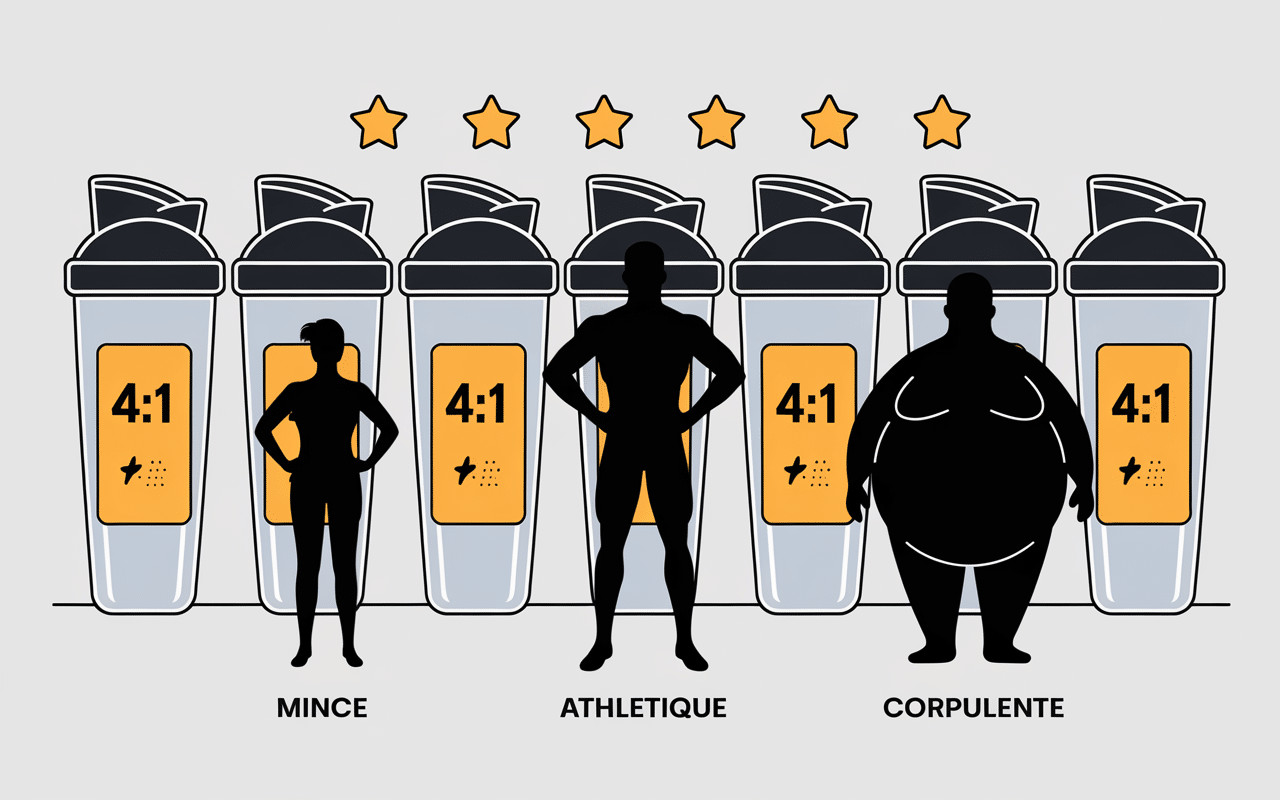 mass gainer profil morphotype comparatif ratio