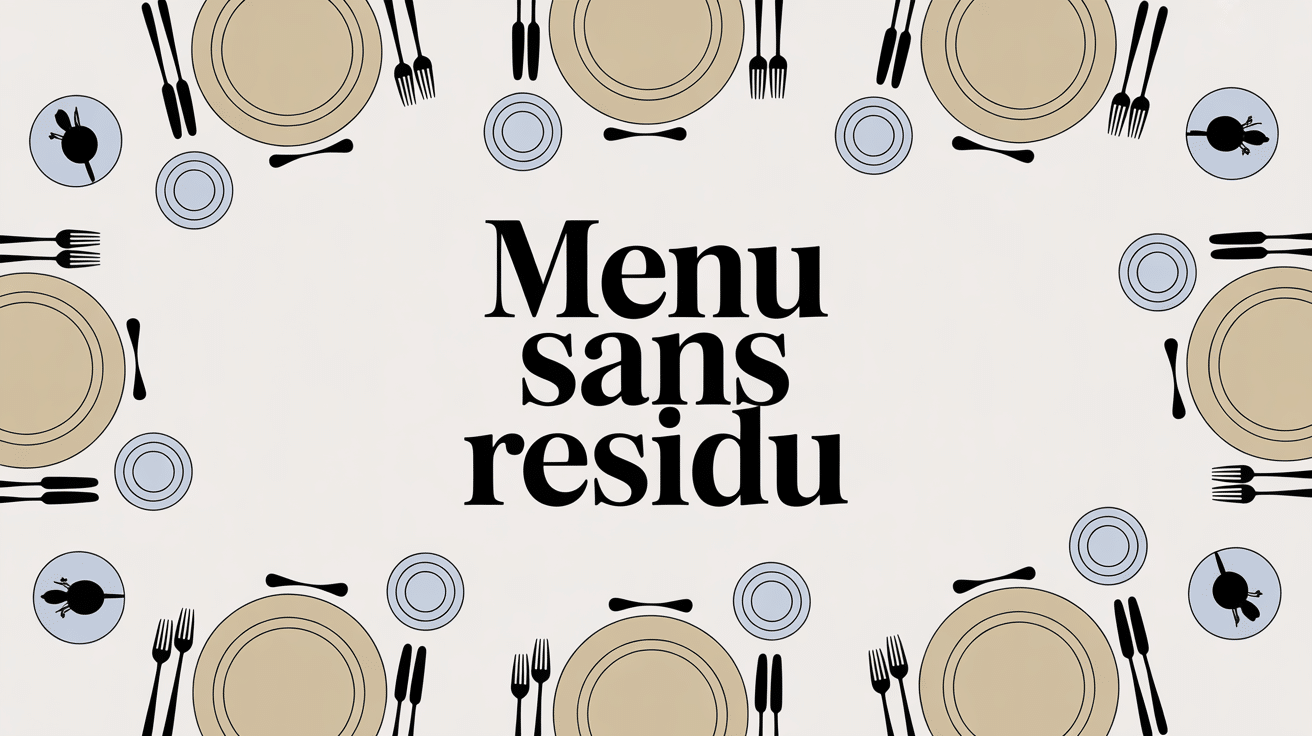 Table avec menu sans residu, ambiance sobre