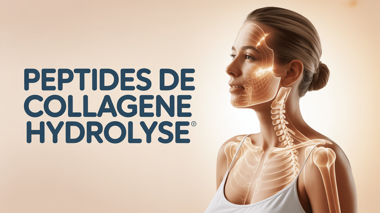 Illustration peptides de collagene hydrolyse bien etre adulte