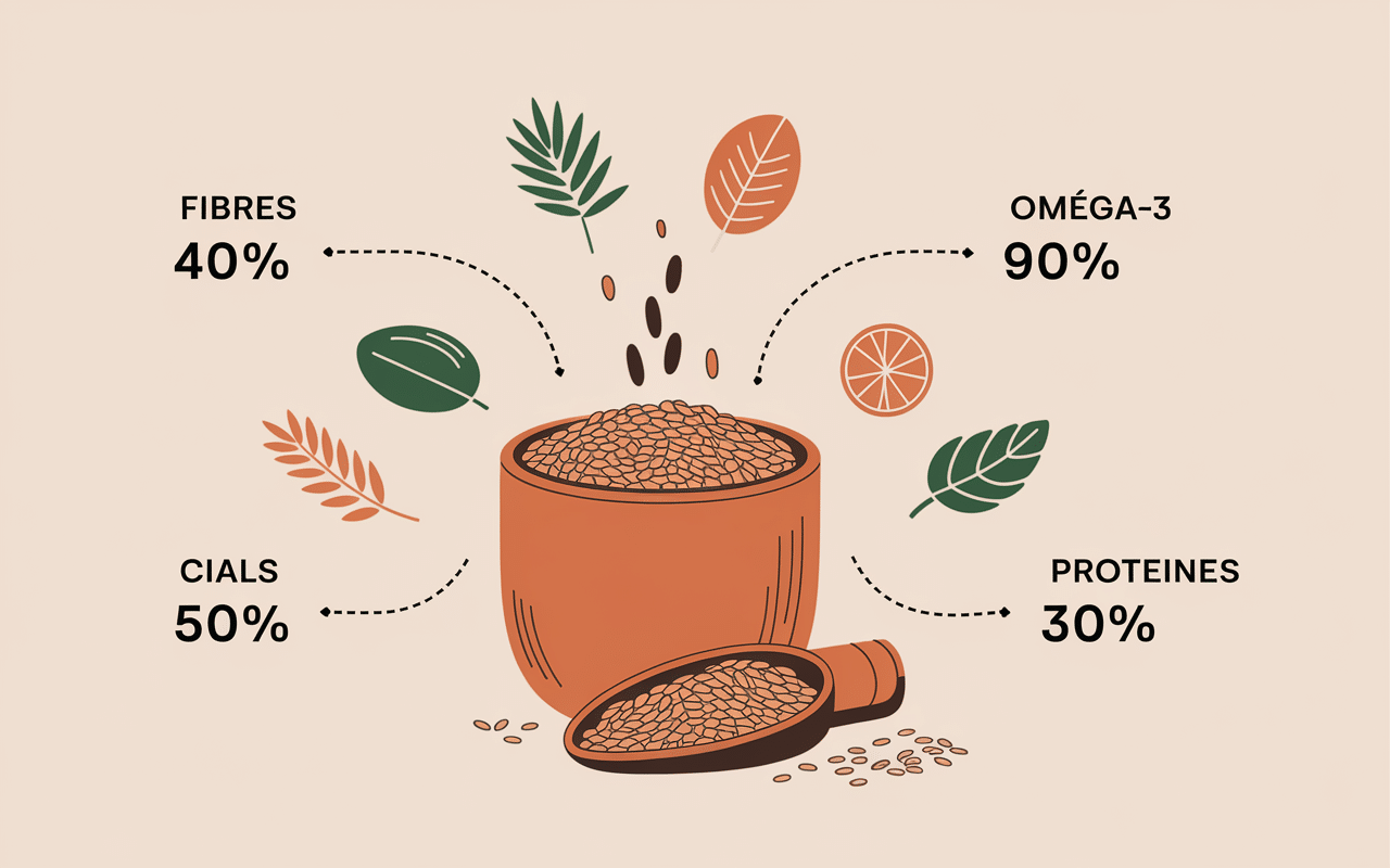 infographie nutrition graines de chia fibres omega calcium