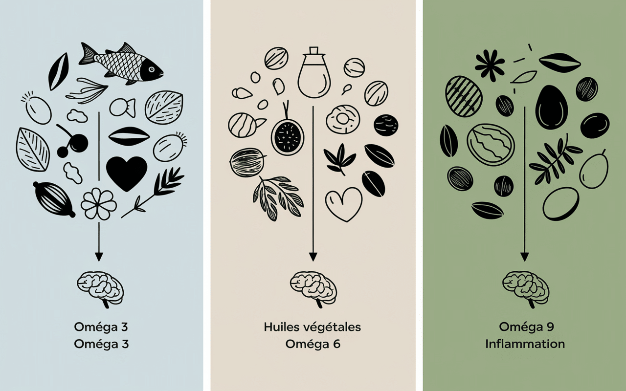 Aliments riches Omega 3 6 9 et bénéfices santé
