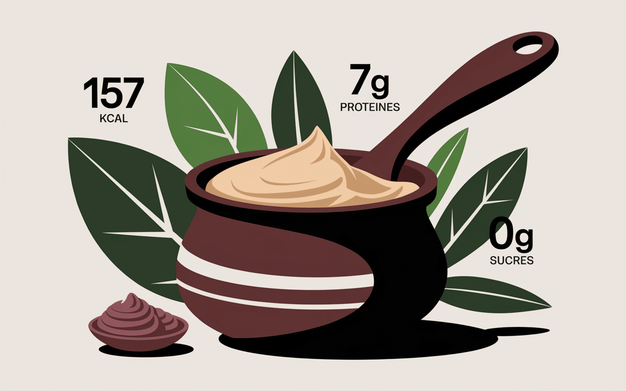 Tableau nutrition portion beurre de cacahuete healthy