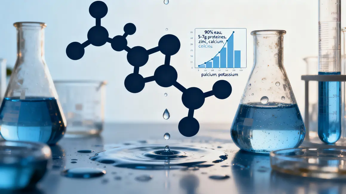Tableau molécules eau protéines zinc calcium potassium sperme