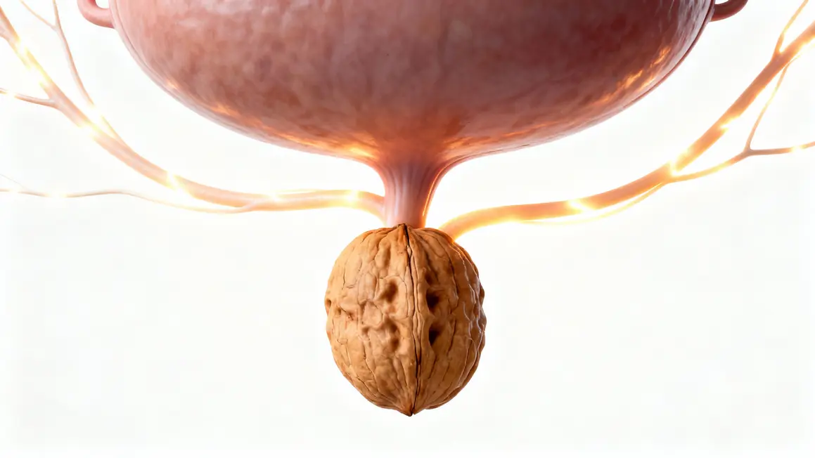 Graphique simplifié de la prostate et nerfs masculins