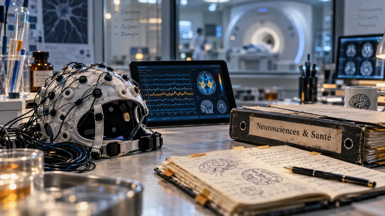 Neurosciences métier en laboratoire : casque EEG, protocoles et scanner cérébral